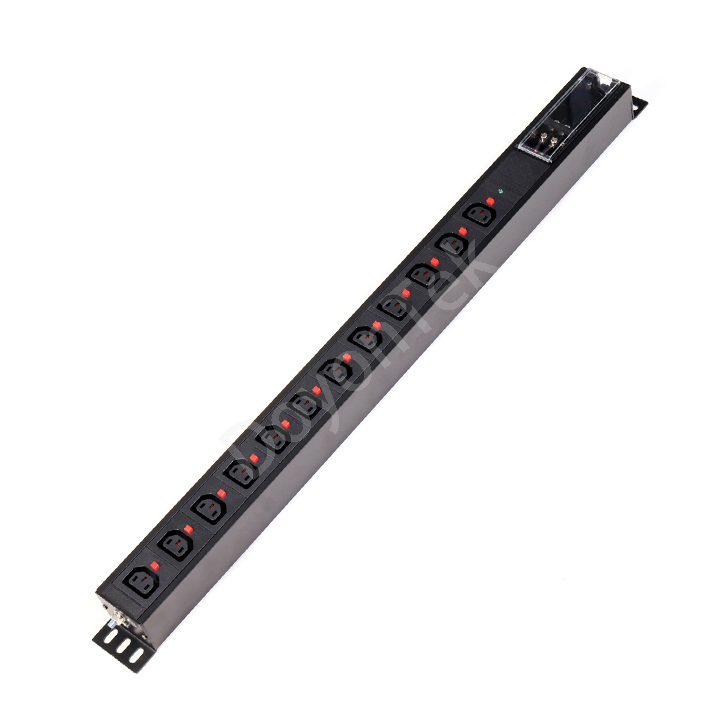 19''12-Port IEC C13/C19 locked PDU | 1.5U Rack Power Strip with Air Switch | DoyonTek